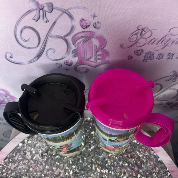 Disney parks cups 2 tumblrs mugs drinkware resort bar drinks pink black Mickey - Picture 3 of 5